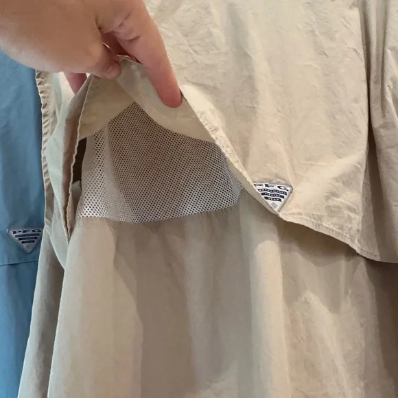 Columbia Men's Lightweight Tan and Blue fishing shirts - Picture 11 of 11